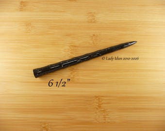 Hair Stick Longer Length Icicle Black Granite Acrylic
