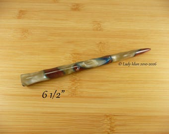 Palillo para el cabello de mayor longitud con diseño de carámbano marino acrílico