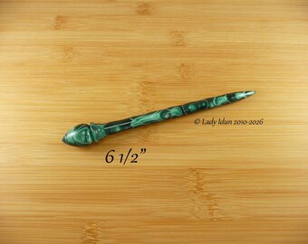 Hair Stick Longer Length Deep Emerald Passion Acrylic