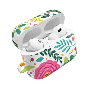 Floral AirPods Case: Botanical Flower Print, Protective Earbud Cover