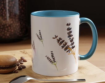 Tazza da caffè con dettagli di lavanda - Regalo floreale per gli amanti del tè, elegante decorazione per la casa, regalo di compleanno per la festa della mamma, utensili da cucina unici