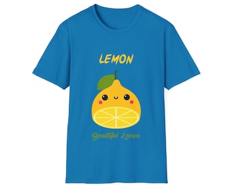 Süßes Zitronen-Grafik-T-Shirt, Unisex-T-Shirt, Sommerstil, Geschenk für Fruchtliebhaber, Zitronen-Themen-Kleidung, bequeme Freizeitkleidung, perfekt für Geburtstage