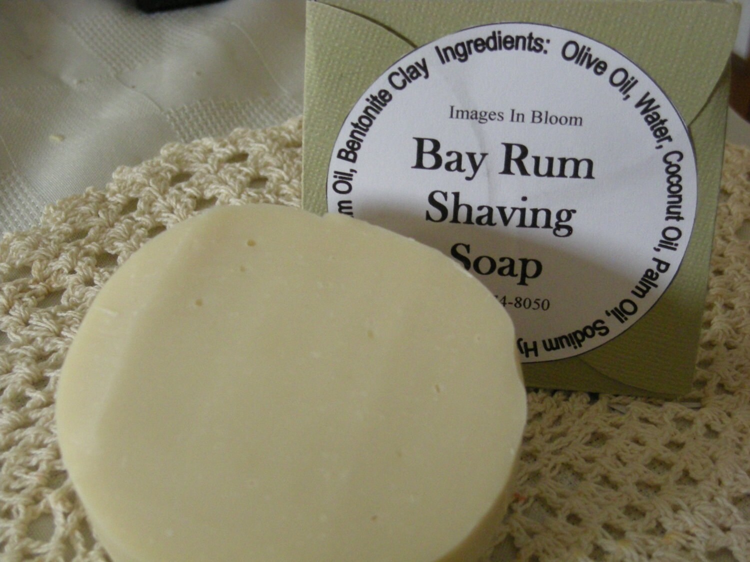 Bay Rum Natural Artisan Shave Soap Puck