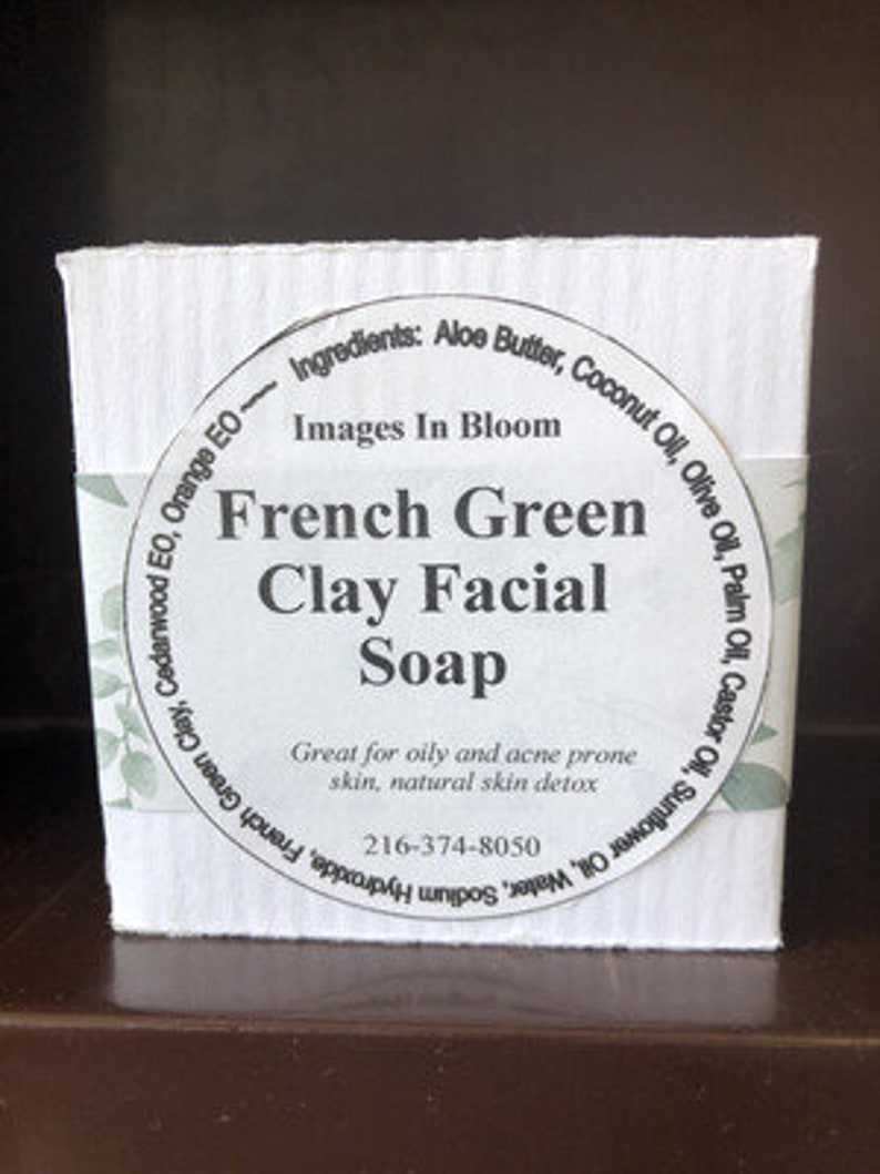 French Green Clay Facial Soap image 2