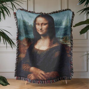 Mona Lisa Tapestry Italian Woven Wall Hanging Leonardo da Vinci Tapestry Italian decor Luxury boho tapestry classic paint European Tapestry