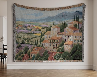 Italian Woven Tapestry Toscana Landscape Cotton Wall Hanging