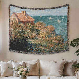 Luxury boho Monet Tapestry Woven Wall Hanging Verdure Château Garden French Country Tapestry Vintage Wall Hanging Cotton European Tapestry