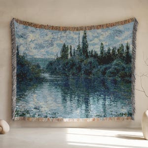 Luxury boho Monet Tapestry Woven Wall Hanging Verdure Château And Garden French Country Wall Tapestry Vintage Wall Cotton European Tapestry