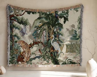Luxury boho Tapestry Woven Wall Hanging Verdure Château And Garden French Country Wall Tapestry Vintage WallHanging Cotton European Tapestry