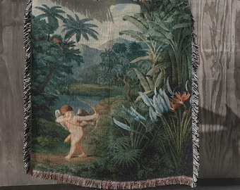 Luxury boho Tapestry Woven Wall Hanging Verdure Château And Garden French Country Wall Tapestry Vintage WallHanging Cotton European Tapestry