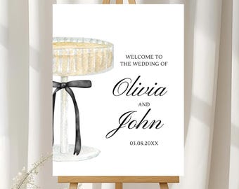 Editable Wedding Welcome Sign Template | Minimalist Canva Entrance Sign (Instant Download)
