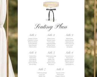 Editable Wedding Seating Plan Template, Reception Chart Poster (Digital Download) WD01