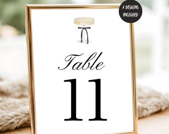 Wedding Table Numbers Template | Minimalist Editable Canva Sign (Instant Download)