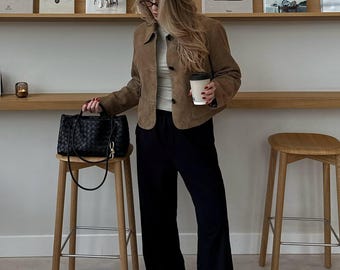 Leather & Suede Retro Dana Buchman Black Leather and Suede