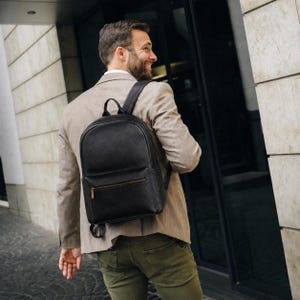 Men's Leather Backpack Georgio Laptop Backpack for Business Travel Work Satchel Rucksack Handcrafted Strength Everyday Carry Office Bag