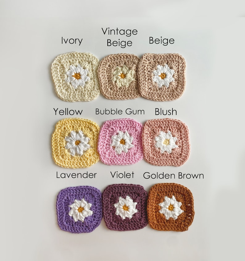 Handmade Daisy flower blanket Choose your size 100% cotton image 10