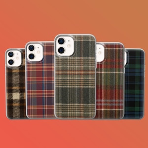 Plaid Tartan Phone Case Cozy Flannel Cover for iPhone 16E, 16Pro, 15, 14, 13, 12 Samsung S25, S24Fe, A56, A16 Pixel 9A, 9ProXL,8A,8Pro,7A,6A