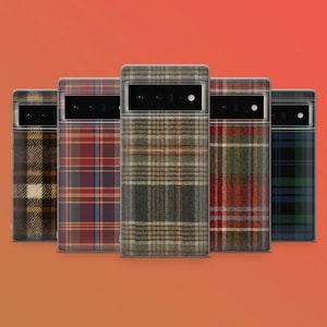 Plaid Tartan Phone Case Flannel Cover for Pixel 9A, 9Pro XL, 8A, 8Pro, 7A, 6A Samsung S25, S24Fe, A56, A16 iPhone 16E, 16Pro, 15, 14, 13, 12