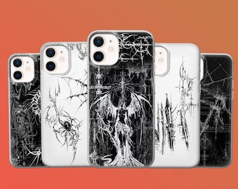 Funda para teléfono Cyber Sigilism con diseño gótico en negro para iPhone 16E, 16Pro, 15, 14, 13, 12 Pixel 9A, 9Pro XL, 8A, 8Pro, 7A y Samsung S25, S24Fe y A16.