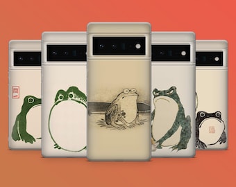 Matsumoto Hoji Frog Phone Case Vintage Art Cover for Pixel 9A, 9Pro XL, 8A, 8Pro, 7Pro, 7A,6A iPhone 16Pro, 16E, 15,14 Samsung S25,S24Fe,A16