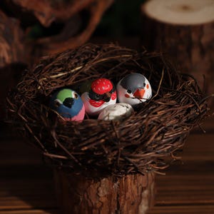 Hand Carved, Wooden Figurines, Bird Sculptures, Home Decor Sculpture Ornaments, Animal Decorations, Handmade, Gifts For Bird Lovers