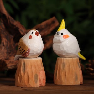 Wooden Figurines, Bird Sculptures, Home Decor Sculpture Ornaments, Animal Decorations, Handmade, Gifts For Bird Lovers, Valentine&#39;s Day Gift