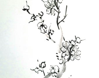 Tarjeta de felicitación S11 "Flor de ciruelo"