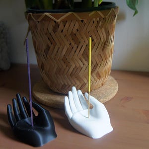 Mudra 3D Printed Incense Holder, Hand Shaped Incense Burner, Minimalist Zen Decor, Unique Stick and Cone Incense Stand, Handmade in France