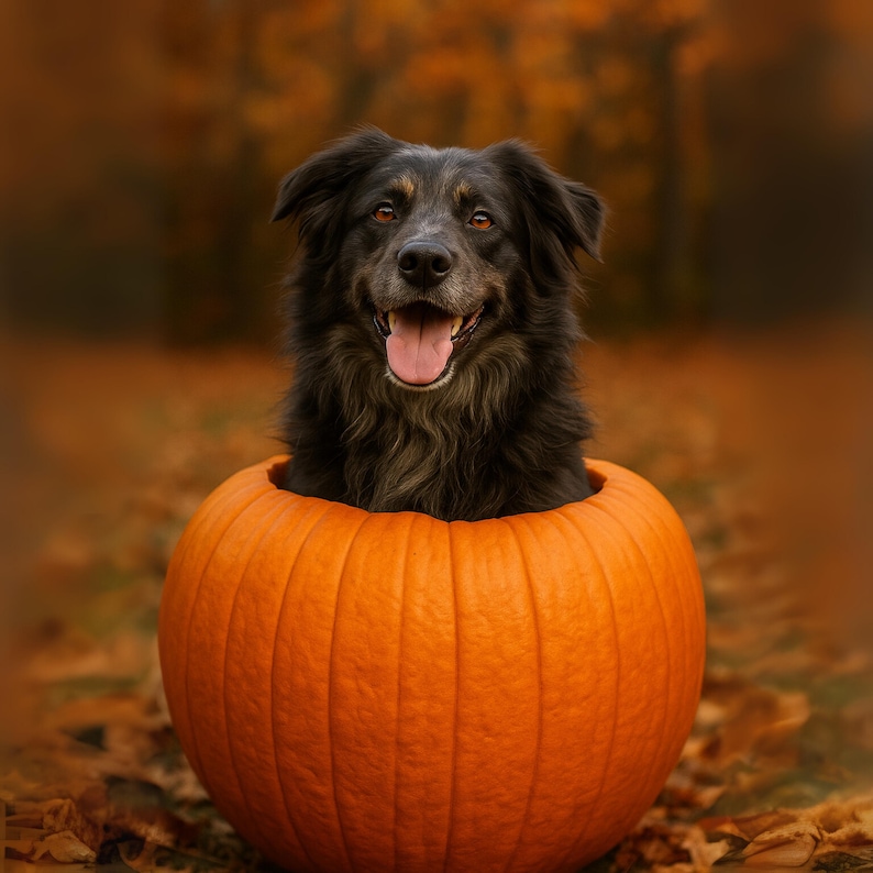 Anpassat Halloween-husdjursporträtt: Spöklik digital konst (digital nedladdning) bild 3
