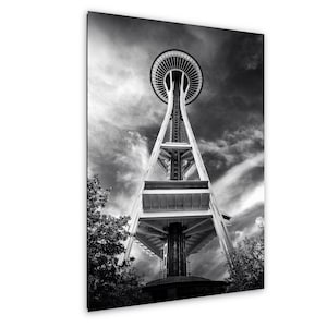 Space Needle Black and White Wall Art | Seattle Landmark Photography, Pacific Northwest Decor