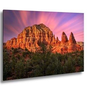 Sedona Sunset East Twin Butte Wall Artwork Print: Arizona Red Rocks Landscape Art