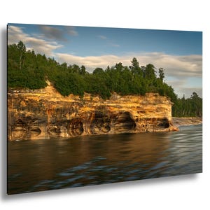 Pictured Rocks Wall Art of Gull Rookery, Lake Superior Michigan Lakeshore Photography, Cabin Decor, Great Lakes National Park Photo