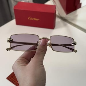 Vintage Cartier Purple Gold Panthere Sunglasses