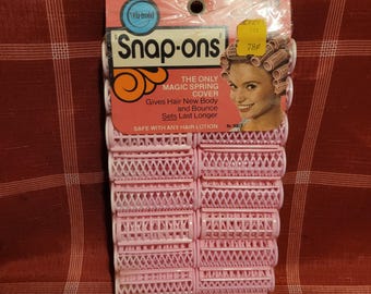 Wil-Hold Snap-ons Vintage Hair Curlers Pink New old stock