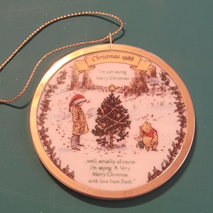 Vintage Christmas 1988 Classic Winnie The Pooh Disney Christmas Tree Ornament