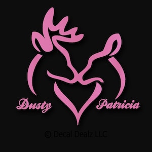 Doe Buck loving Couple Deer Family Decal Sticker