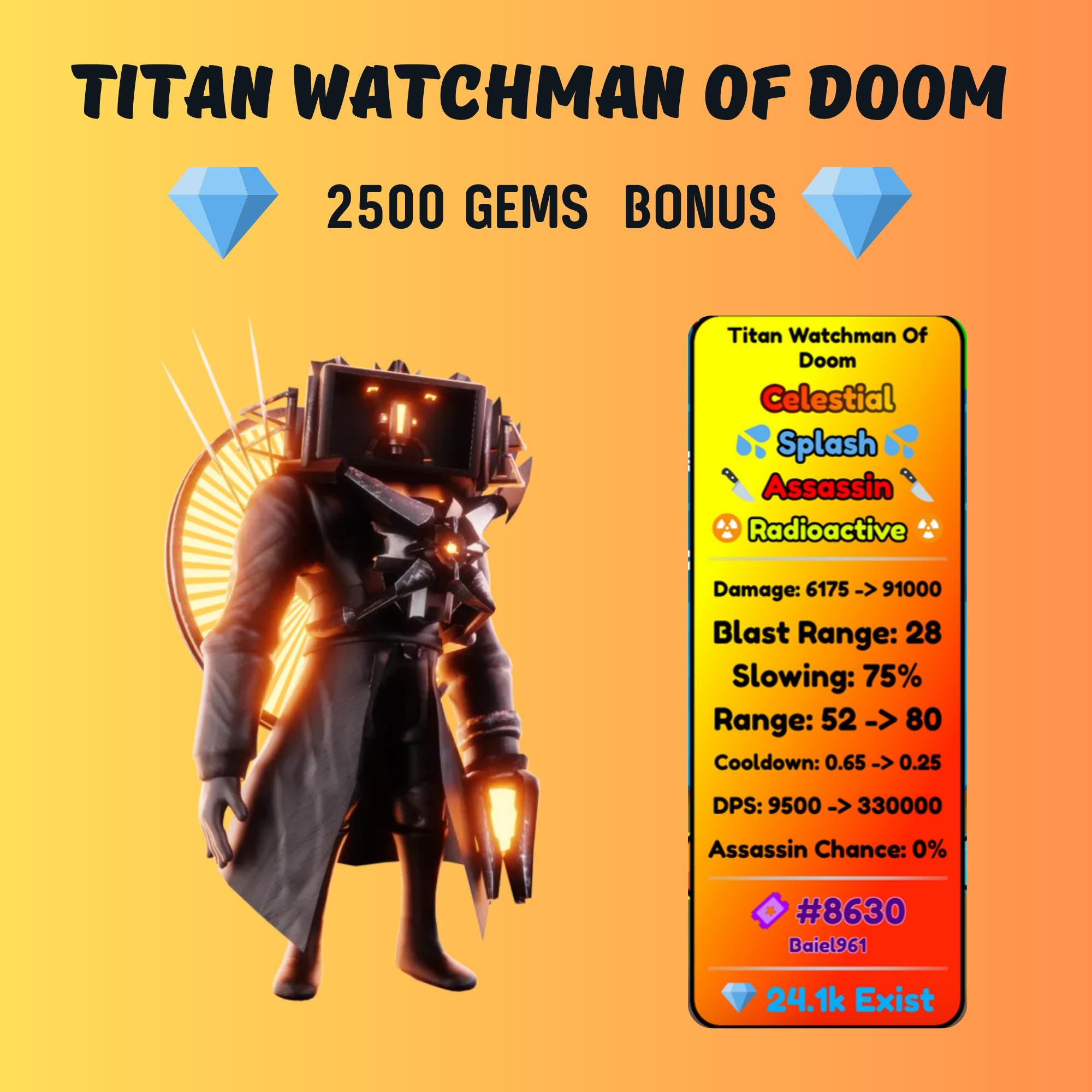 Titan Watchman of Doom | トイレタワーディフェンスTTD | Roblox
