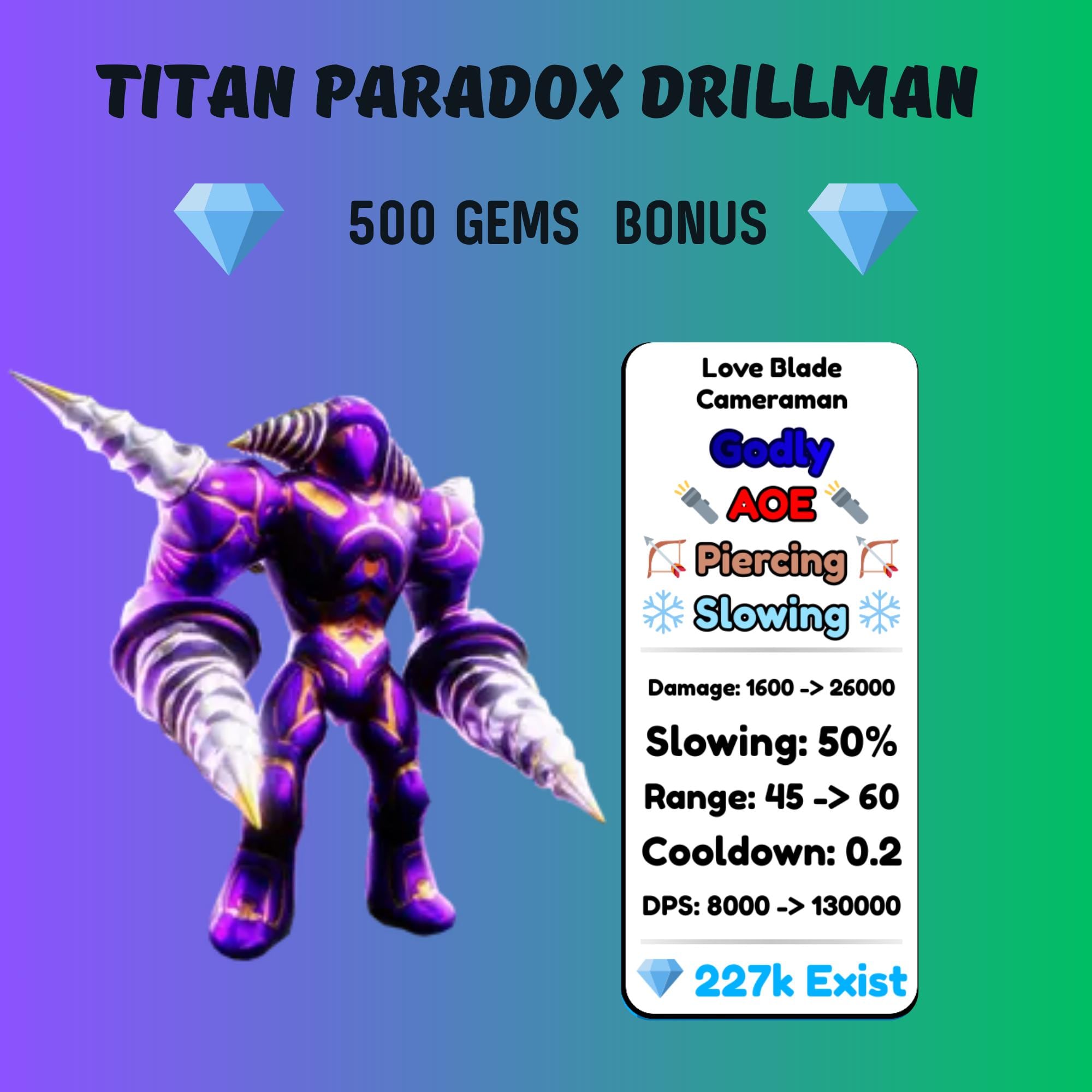 Titan Paradox Drillman | Toilet Tower Defense | TTD | Roblox