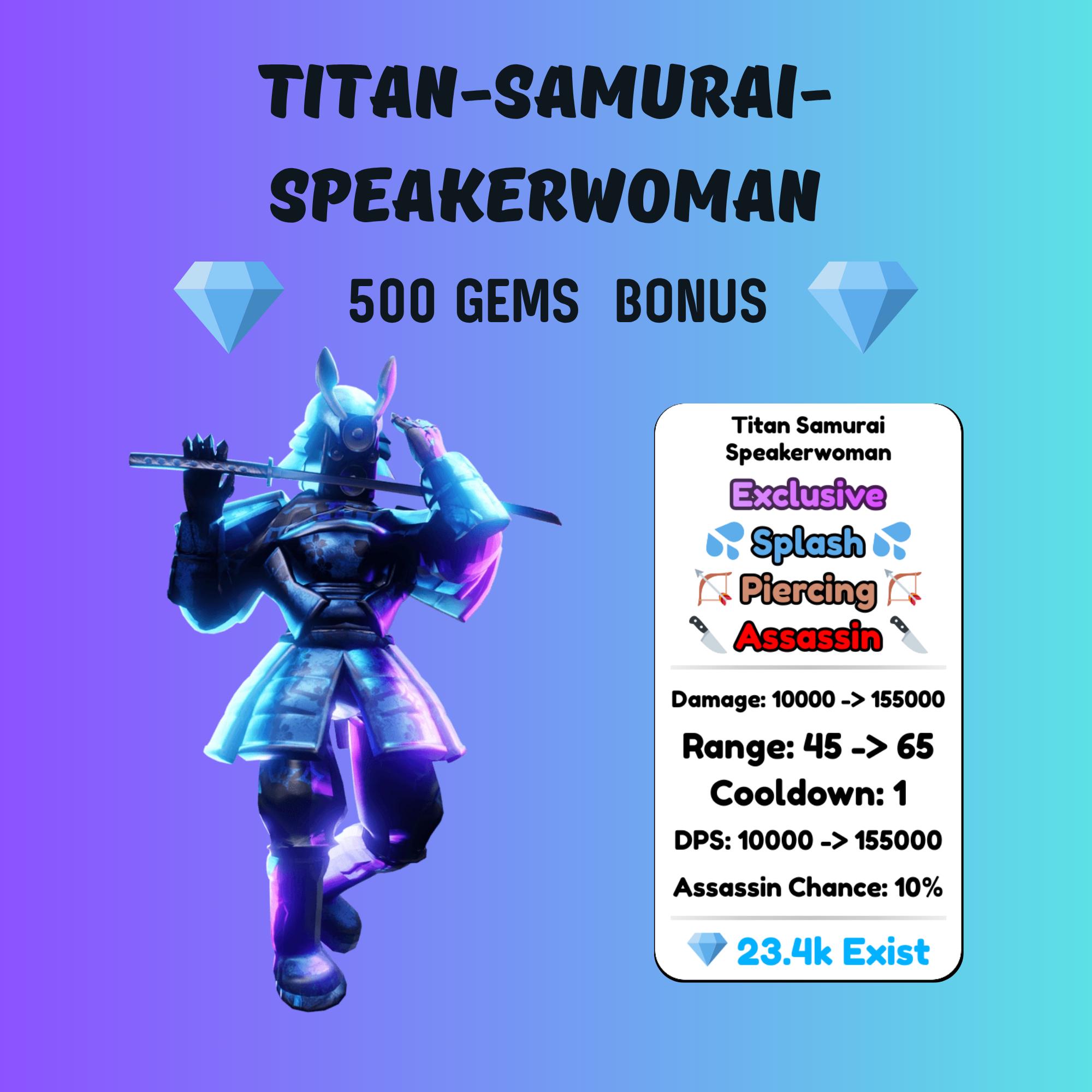 Titan Samurai Speakerman | Toilet Tower Defense | TTD | Roblox
