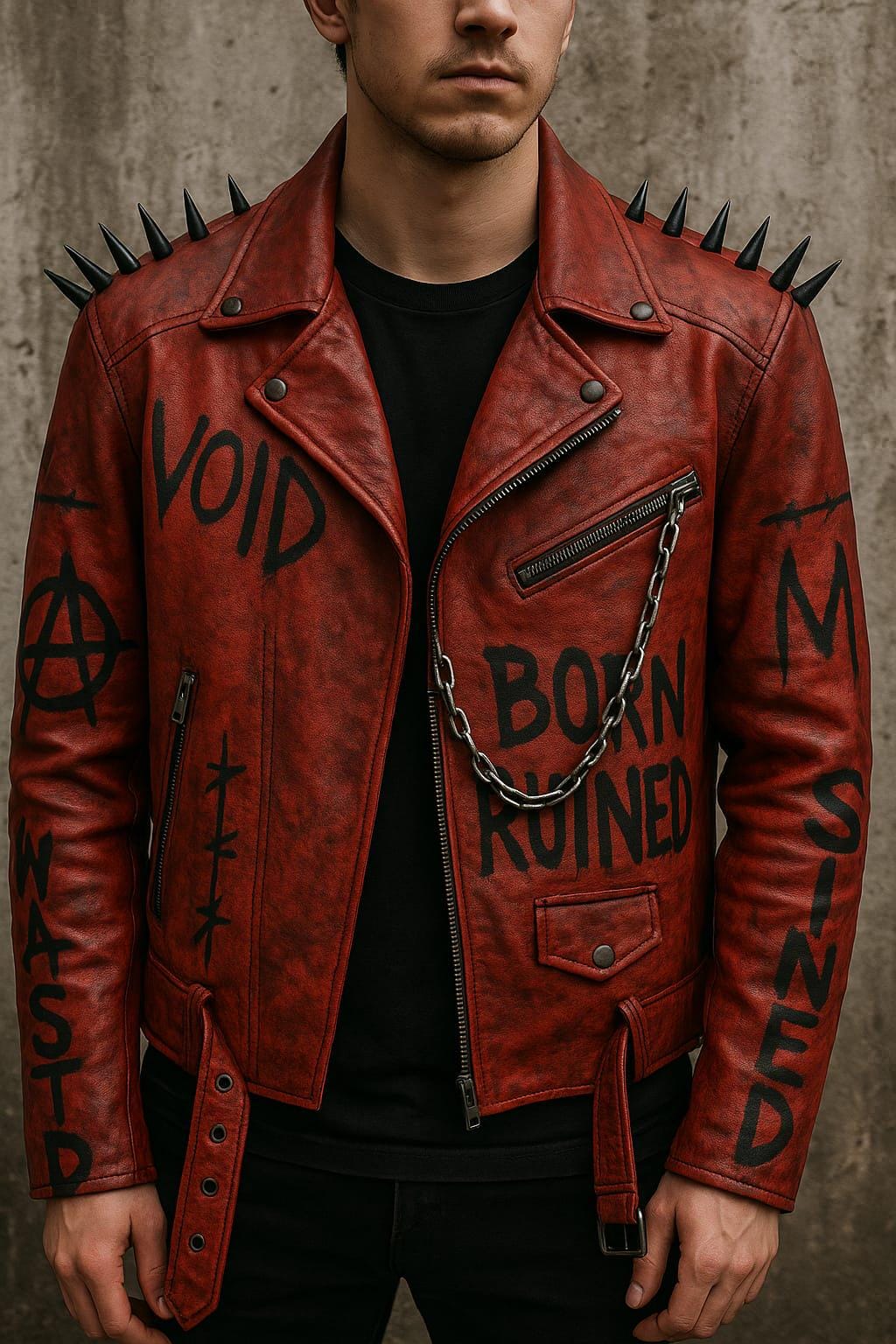 Grunge Leather Jacket - Etsy