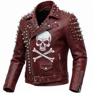 Leather Skull Jacket - Etsy