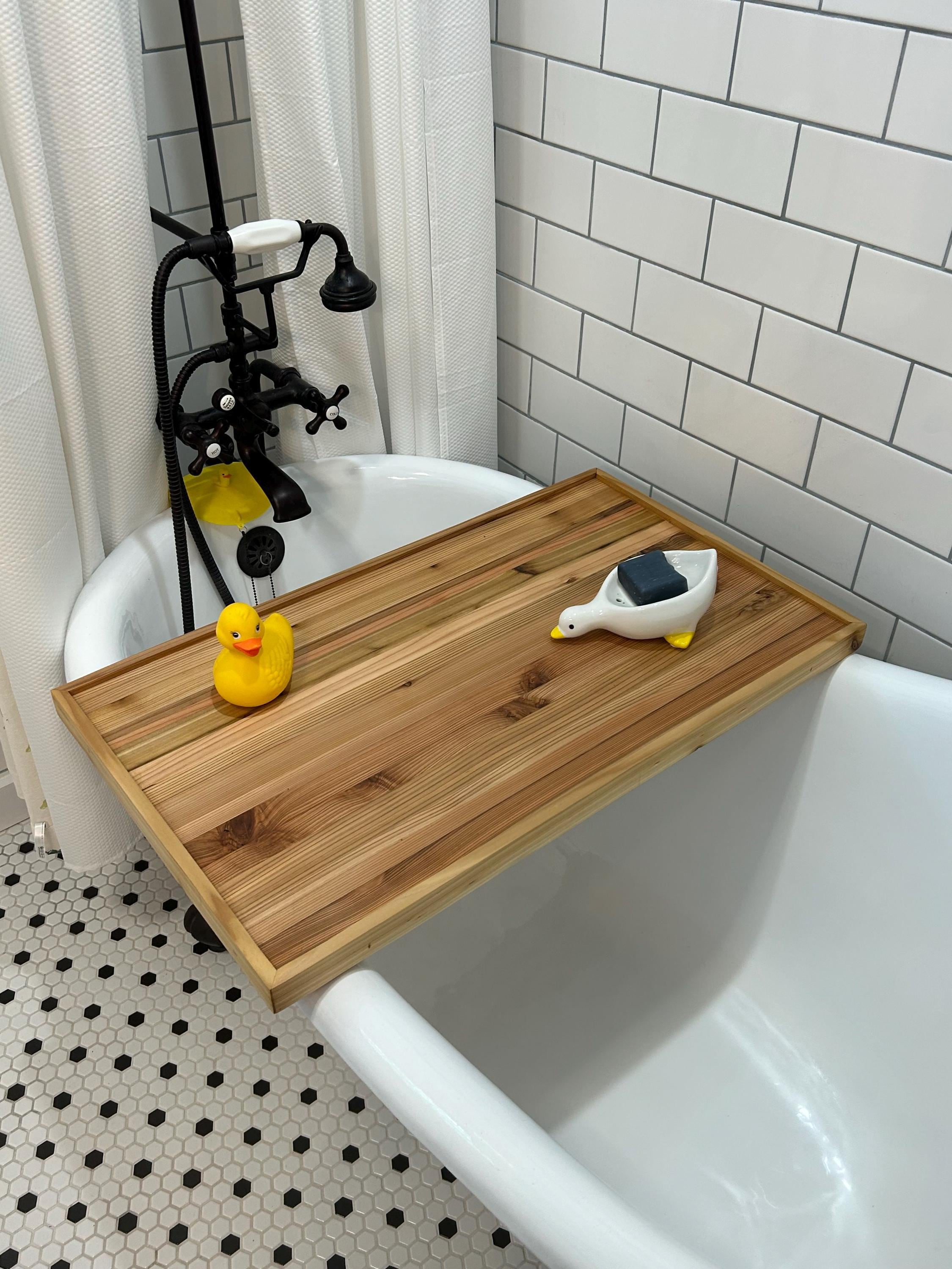 Support de baignoire fini en cèdre pour baignoires sur pattes