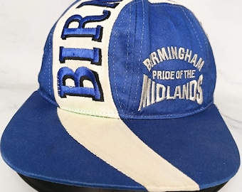 Vintage Birmingham Pride of the Midlands 90s Football Hat - Blue White Stripe