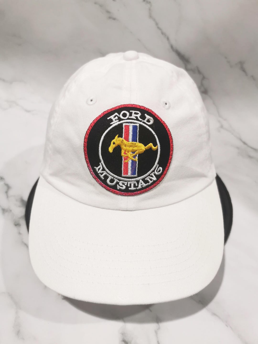 Vintage Mustang Hat: Ford Logo White Baseball Cap - Etsy