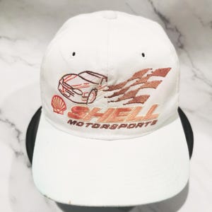 Used Shell Motorsport Hat | Red Yellow Adjustable Baseball Cap | Vintage Automotive Racing Fan Gift | Oil Gas Brand Merch