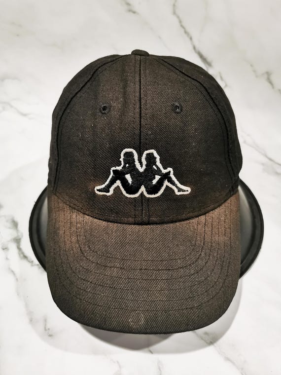 Vintage Kappa Black Hat – Adjustable Strapback Cap With Logo