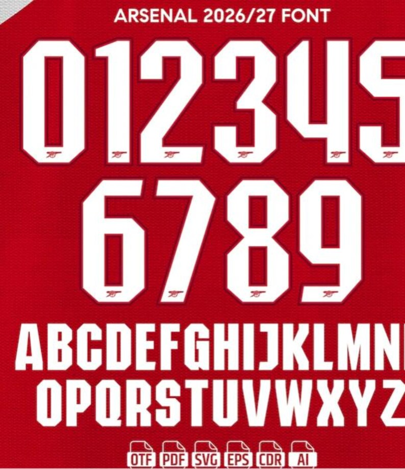 26 27 Arsenal Home Font Bundle Cdr Pdf AI SVG OTF Eps | Digital ...
