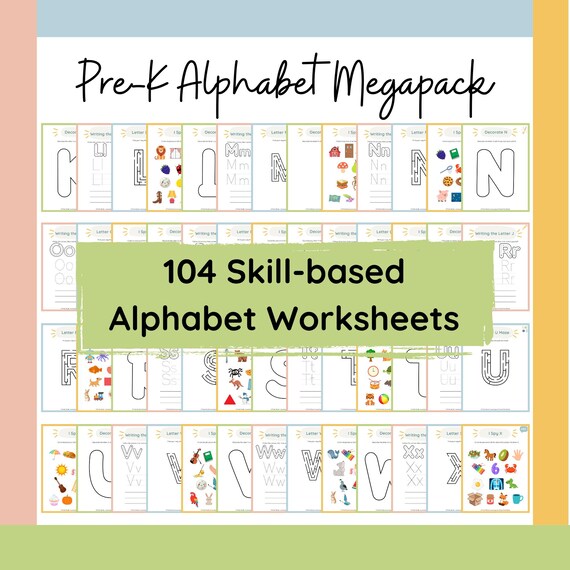 Alphabet Workbook: Preschool Letter Tracing, Mazes (Printable PDF)