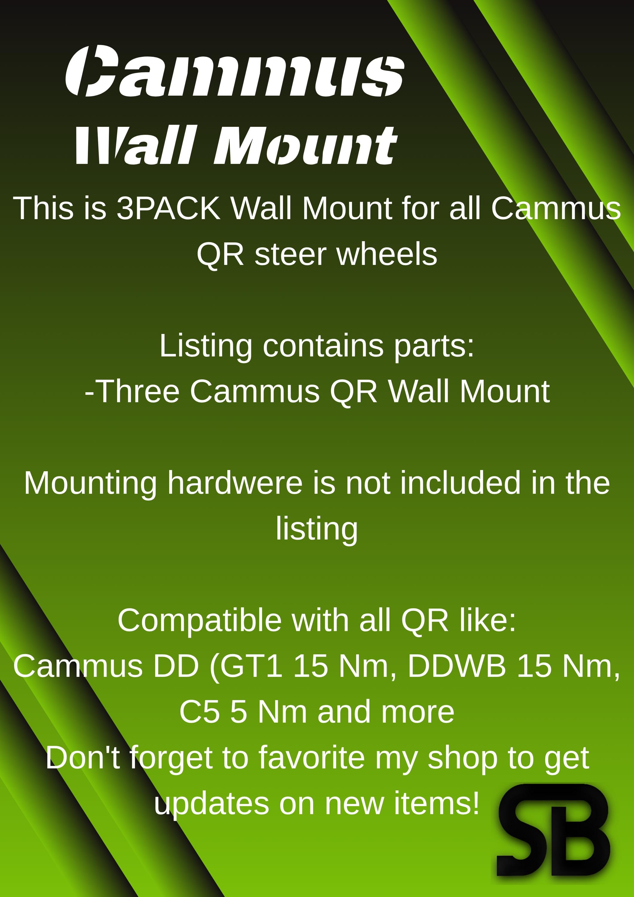 Cammus QR 3PACK Wall Mount - Cammus DD GT1 15 Nm, DDWB 15 Nm, C5 5
