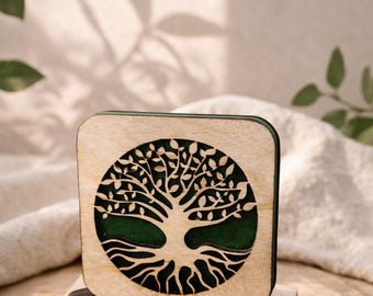 Wooden Aroma Diffuser | Tree of Life Air Freshener | Essential Oil Holder | Home Office Car Decor | Gift for Him or Her